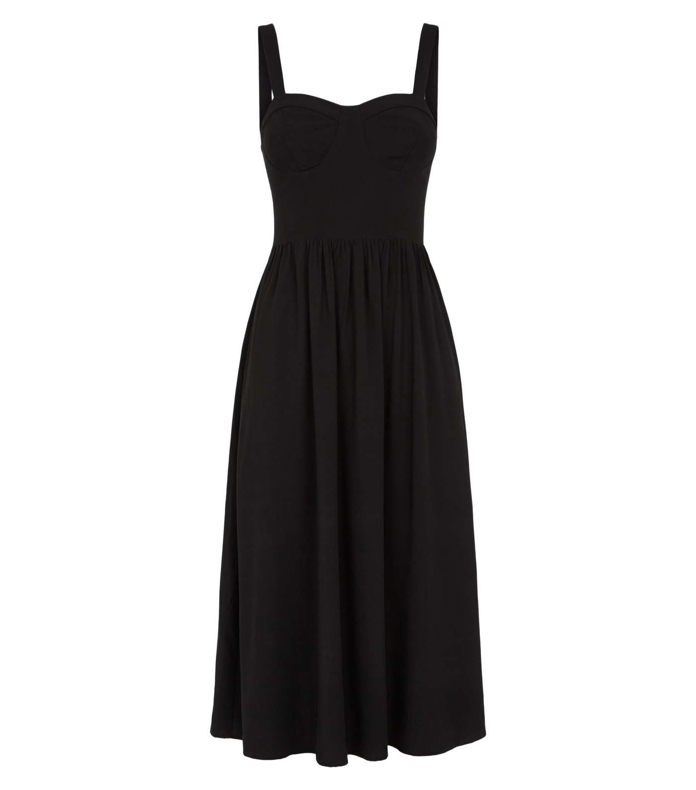 Black Bustier Midi Dress Image 4