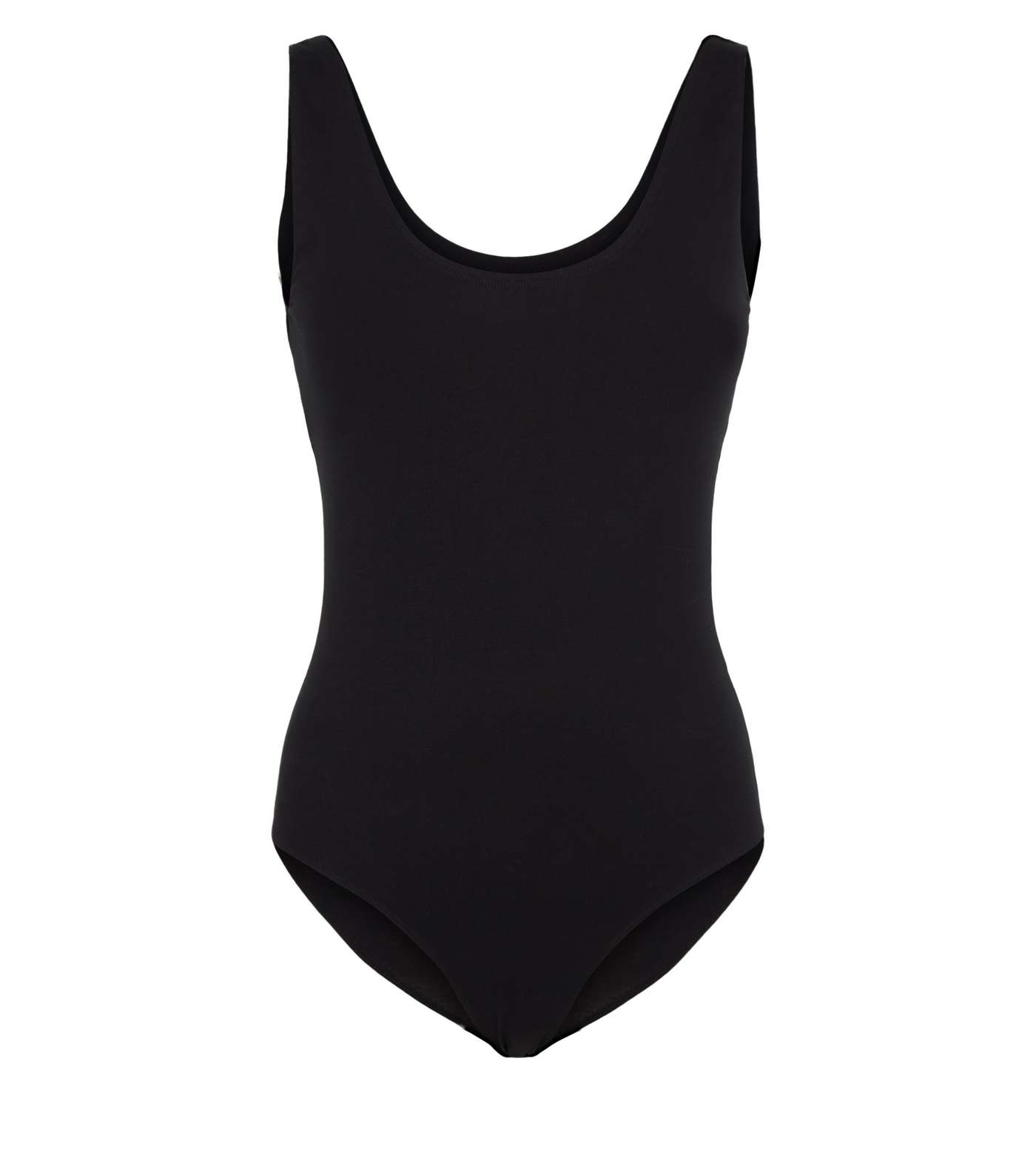 Black Scoop Neck Vest Bodysuit Image 4