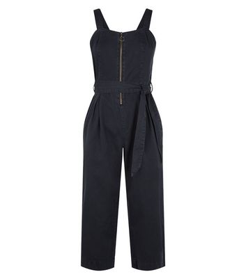 black jumpsuit with zip at front