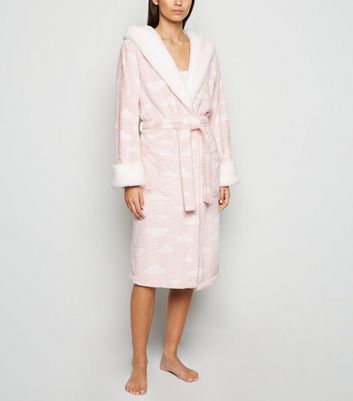 New Look fleece dressing gown in grey | ASOS