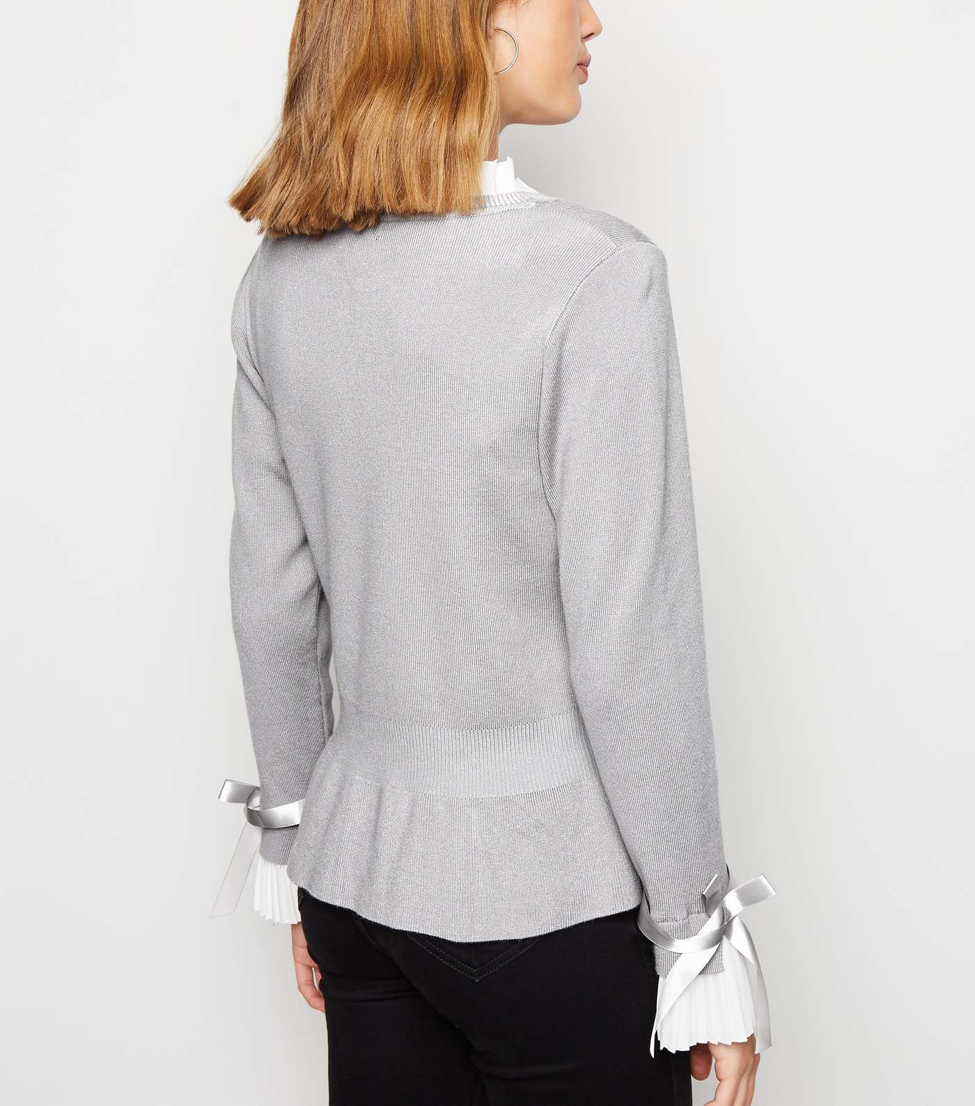 Pale Grey Frill 2 in 1 Jumper Image 3