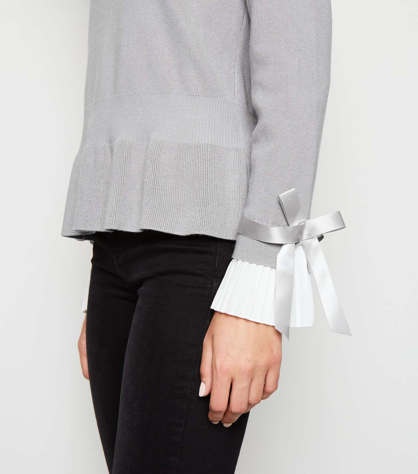 Pale Grey Frill 2 in 1 Jumper Image 5