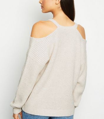 cold shoulder knitted jumper