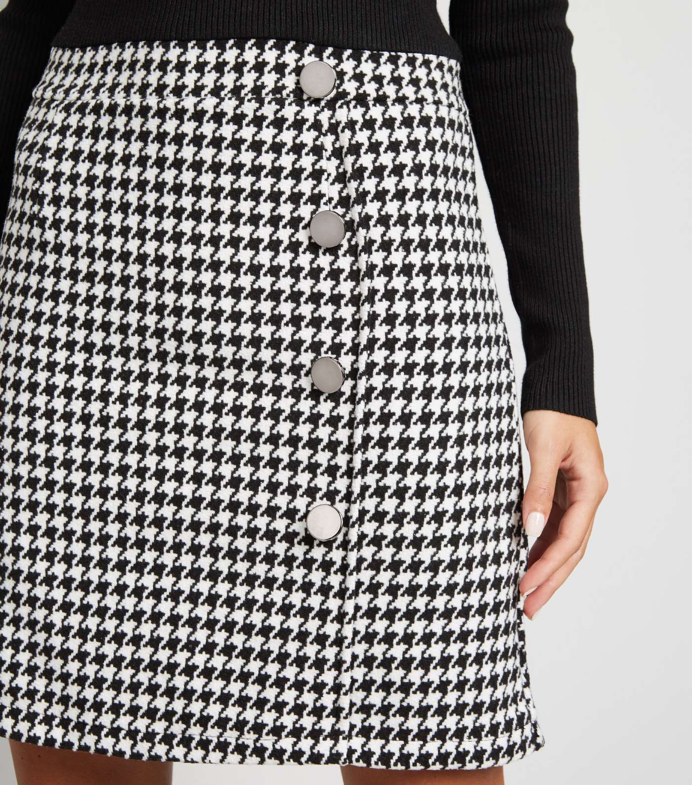 Black Dogtooth 2 in 1 Dress Image 5