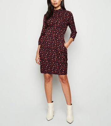 blue vanilla red leopard print dress