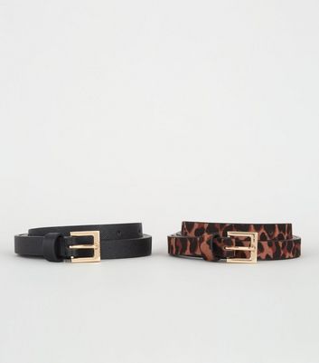 black skinny waist belt