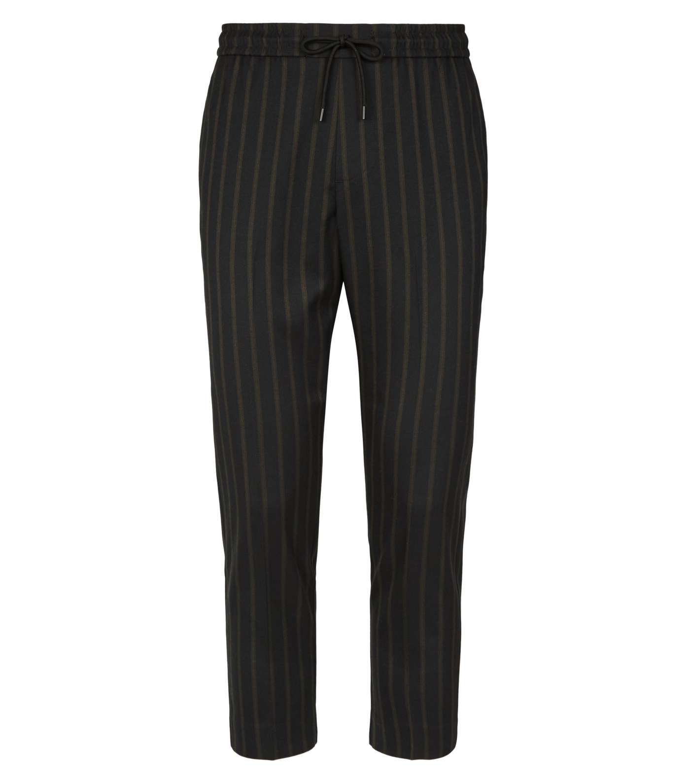 Black Stripe Slim Crop Trousers Image 4