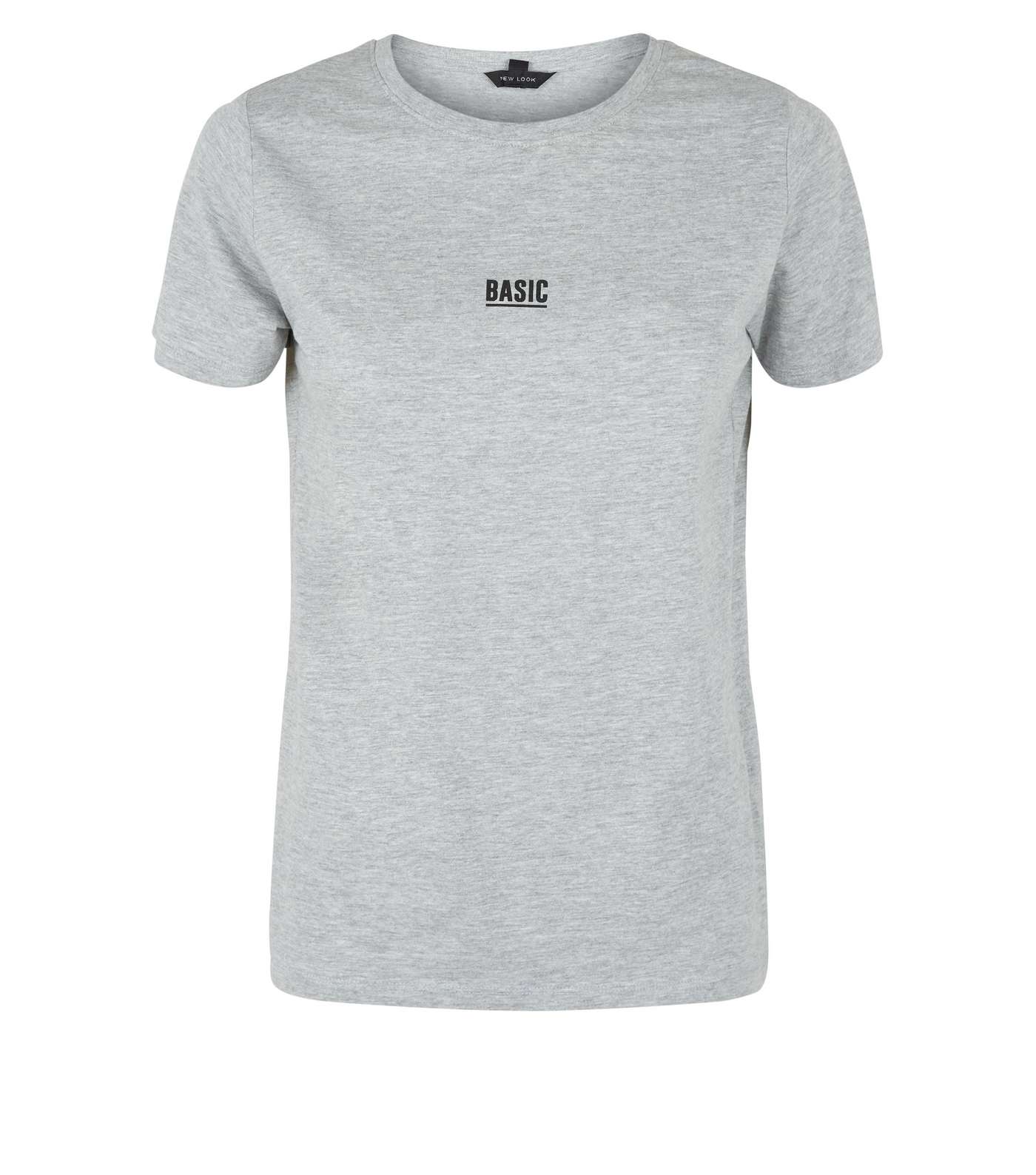 Pale Grey Basic Slogan T-Shirt  Image 4