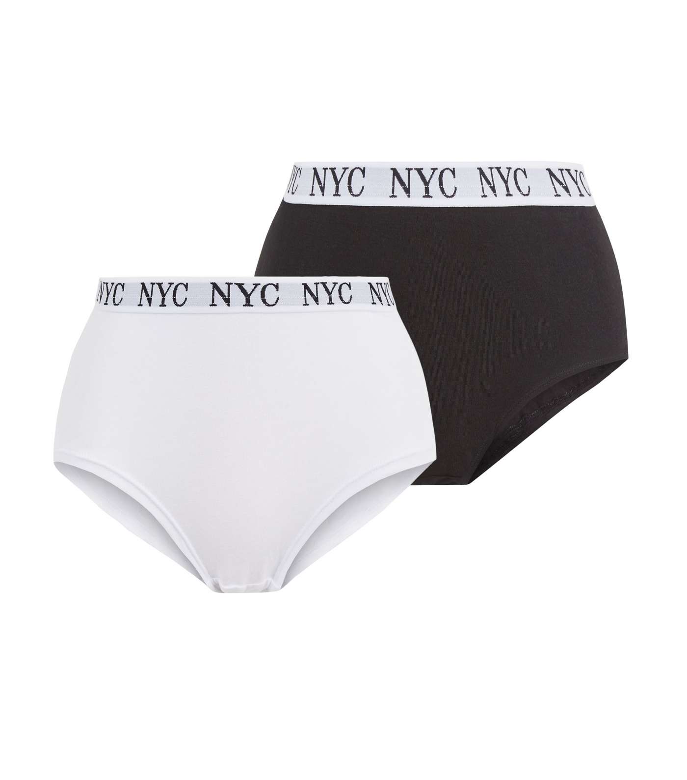 Girls 3 Pack Black and White NYC Short Briefs