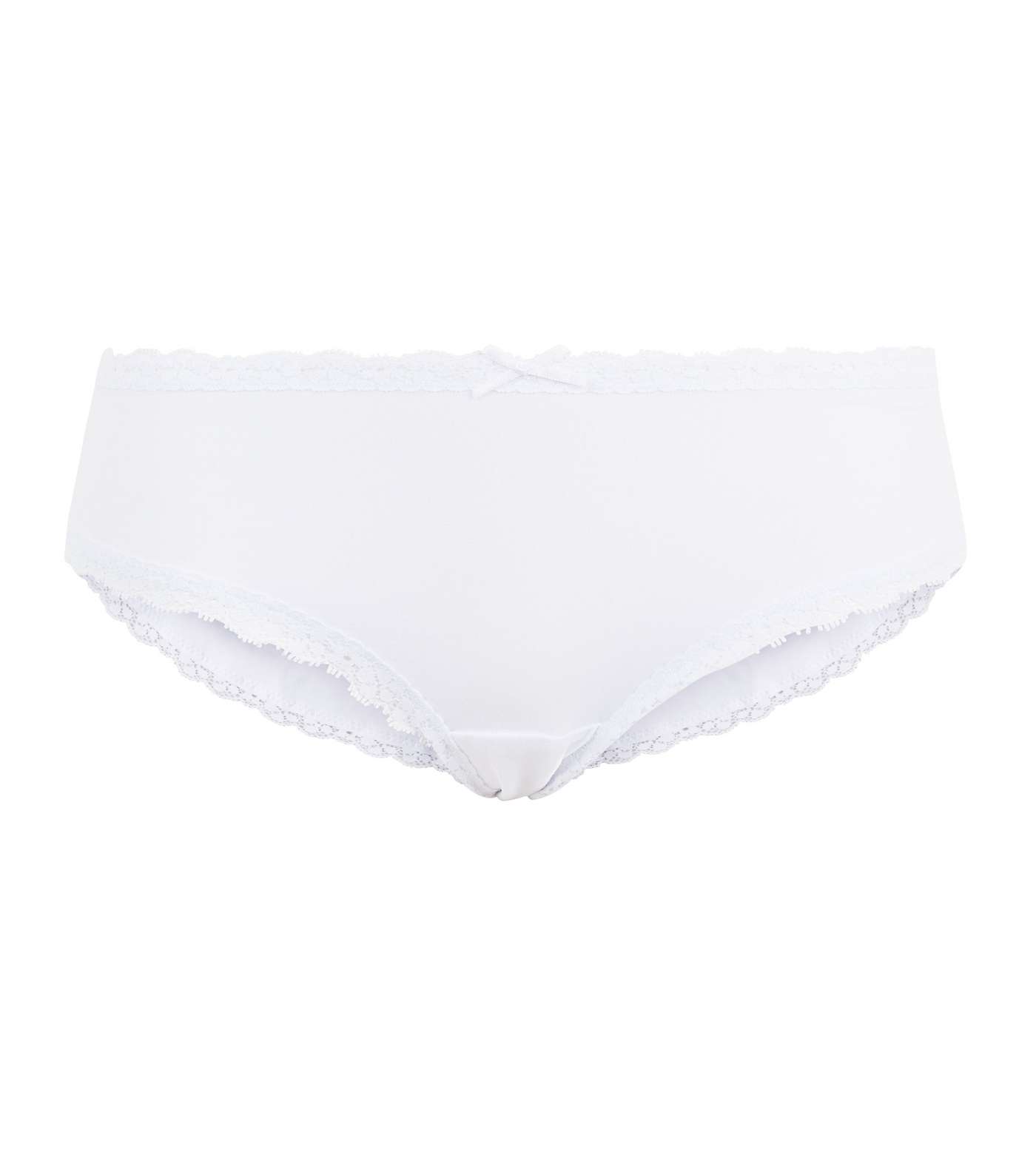 Girls 3 Pack White Lace Trim Briefs