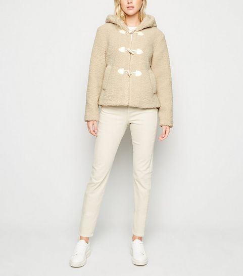 Stone Teddy Hooded Duffle Coat