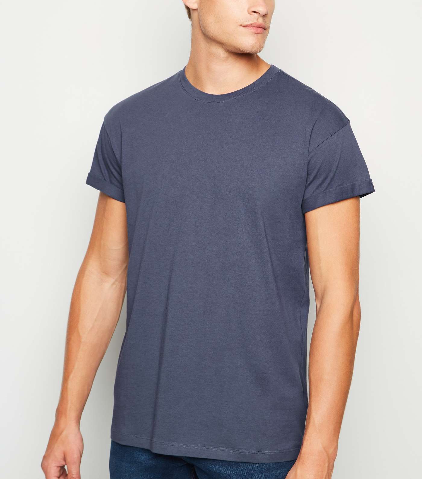 Bright Blue Roll Sleeve T-Shirt