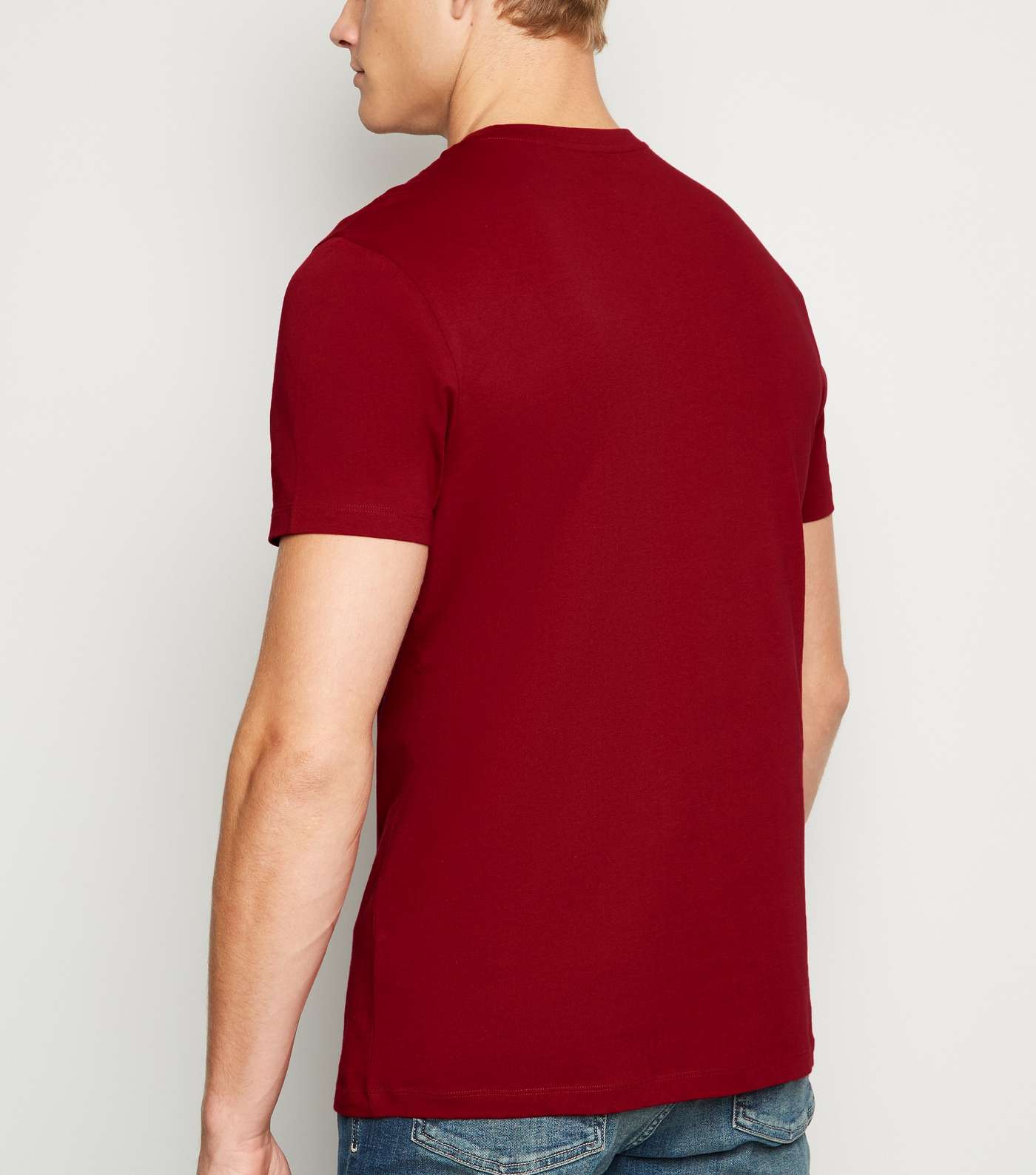 Dark Red Short Sleeve Crew T-Shirt Image 3