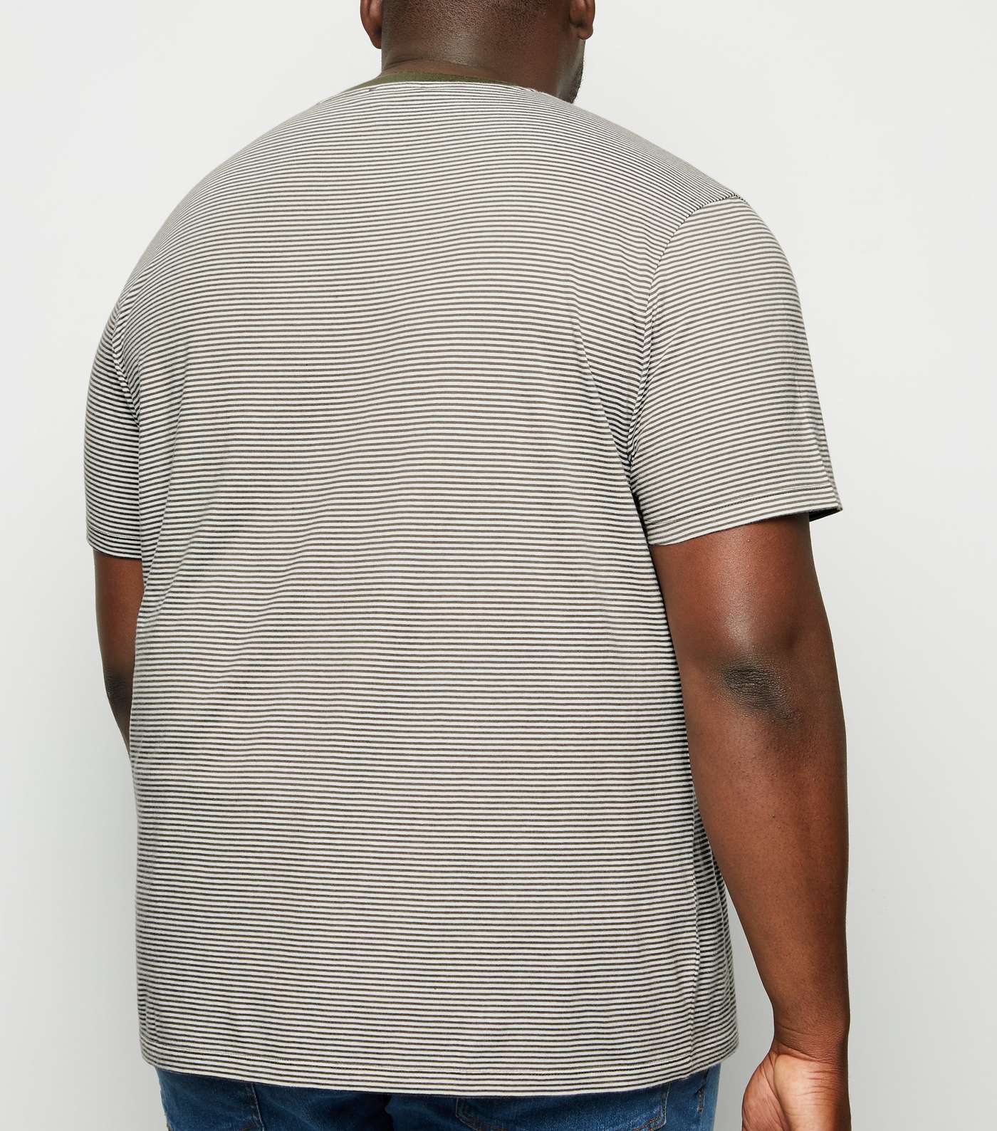 Plus Size Khaki Stripe T-Shirt Image 5
