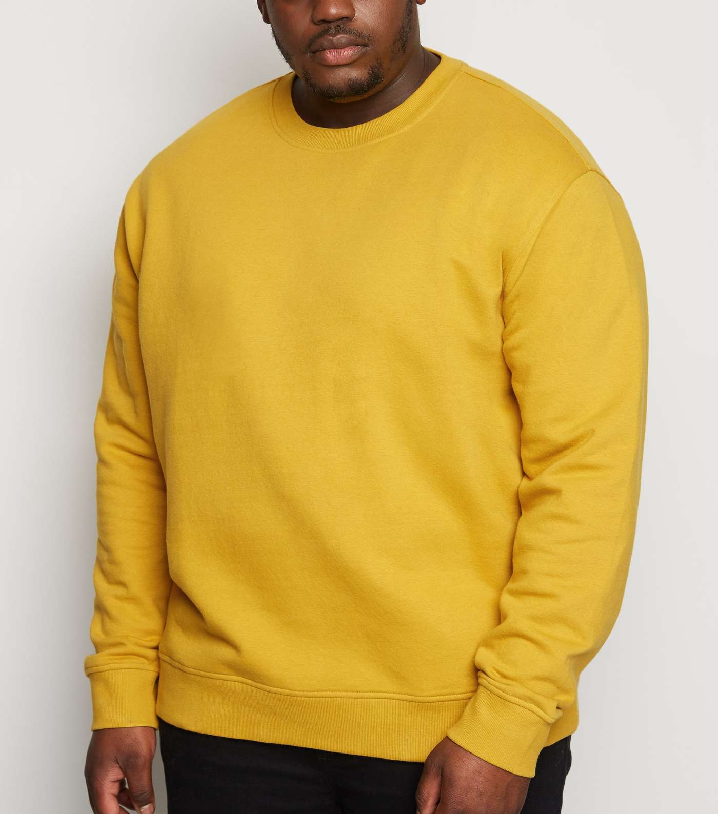 Plus Size Yellow Long Sleeve Crew Sweatshirt