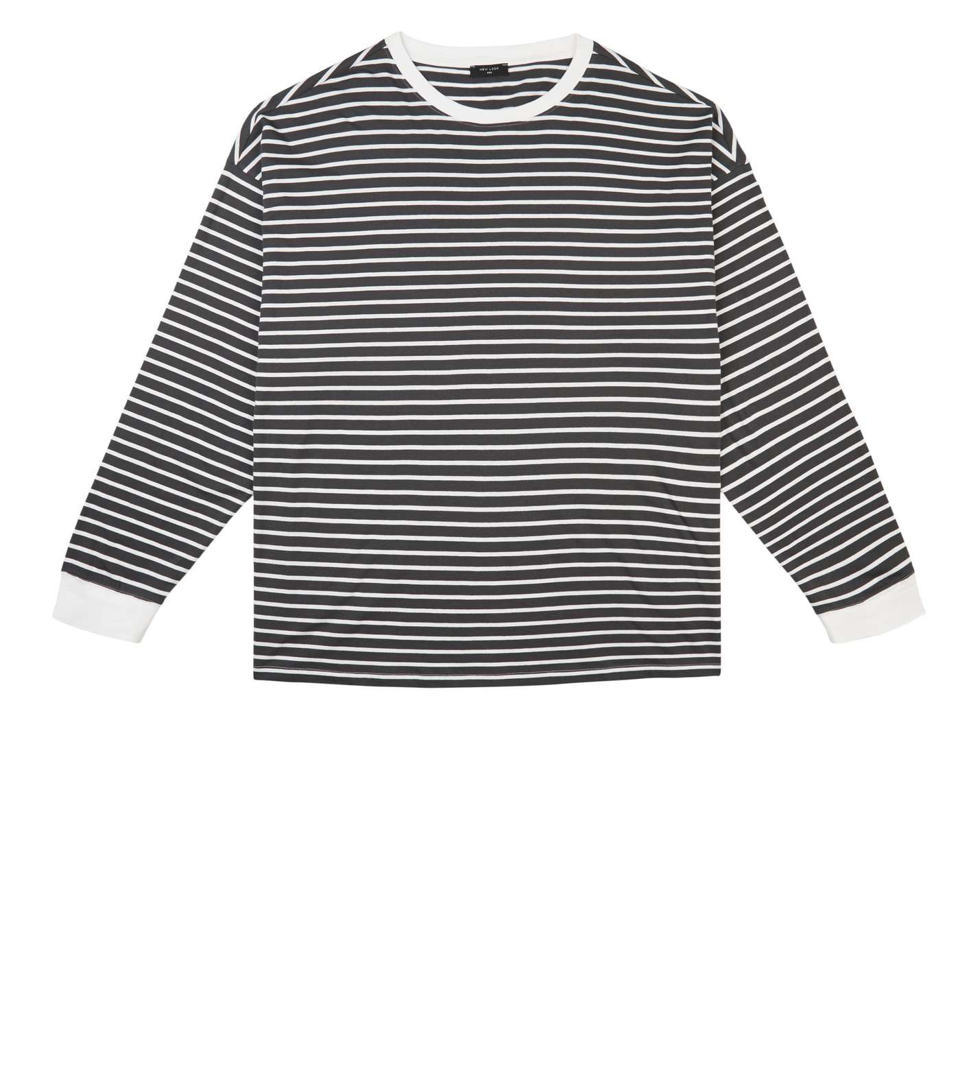 Plus Size Dark Grey Stripe T-Shirt Image 4