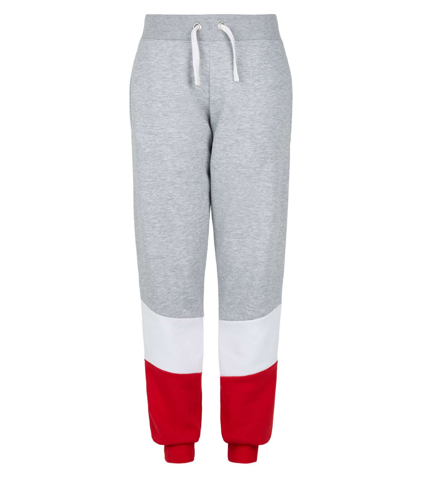 Girls Red Colour Block Joggers Image 4