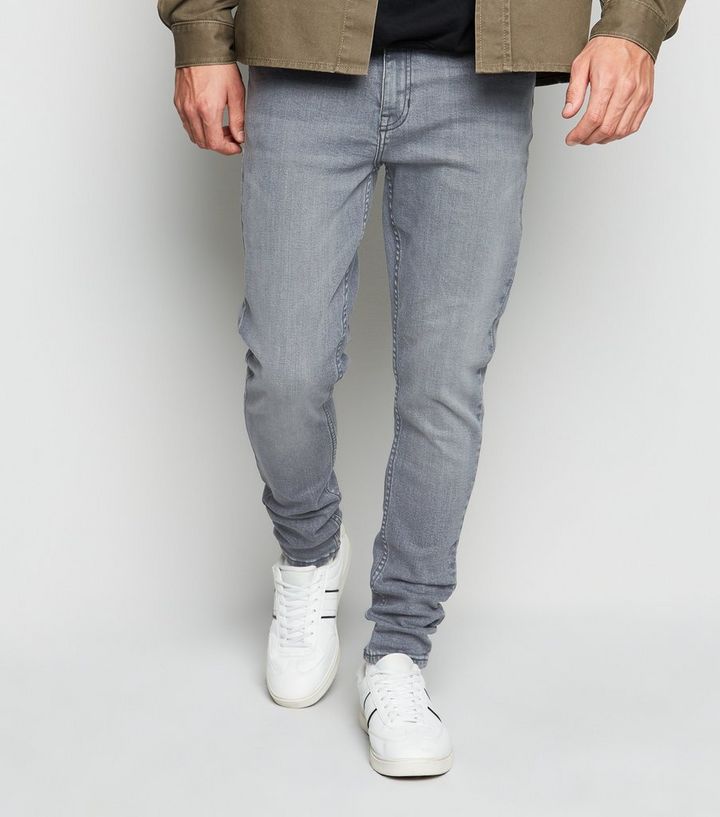 Pale Grey Skinny Stretch Jeans New Look