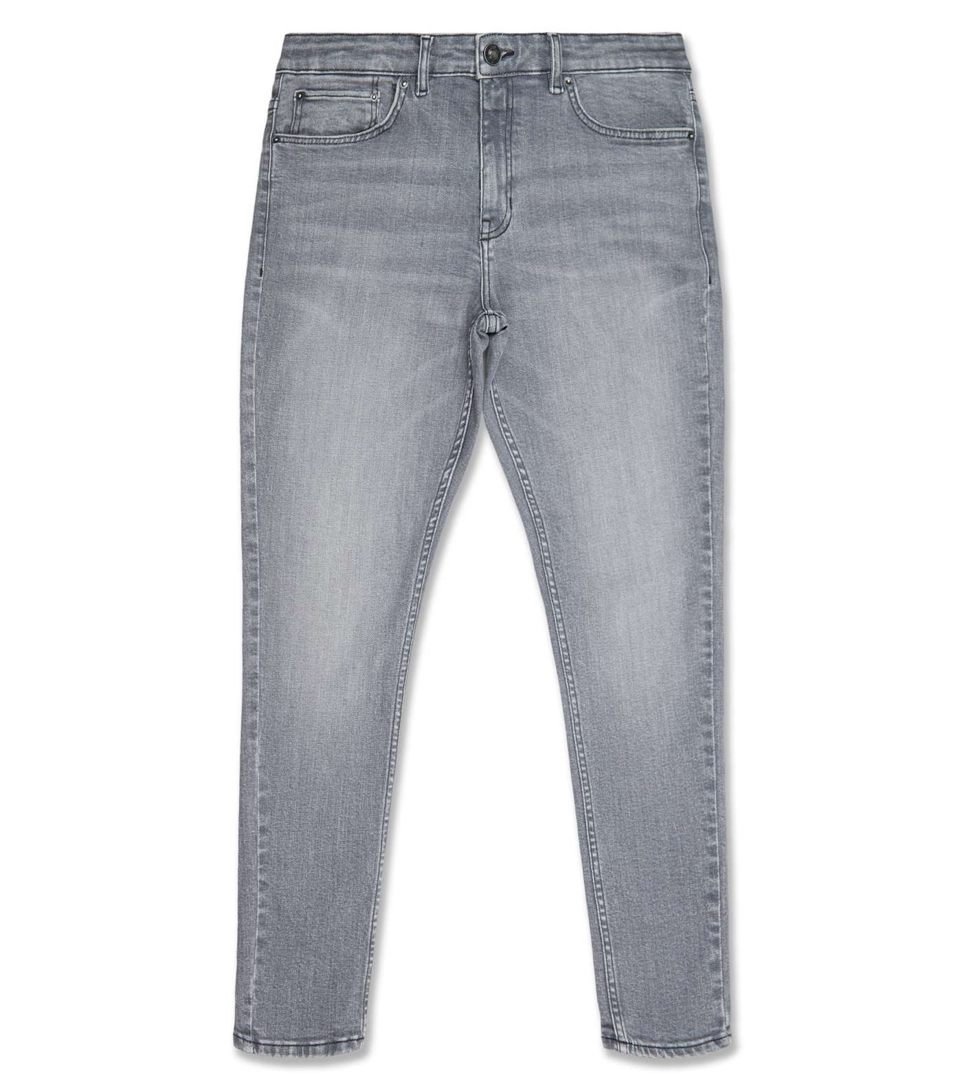 Pale Grey Skinny Stretch Jeans Image 4