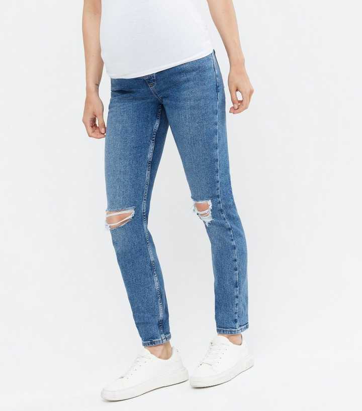 New Look Maternity over bump ripped jeans in light blue, ASOS, 50 Stylish  Maternity Pieces From ASOS — All Under £50