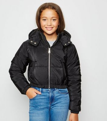 girls puffer coat with hood