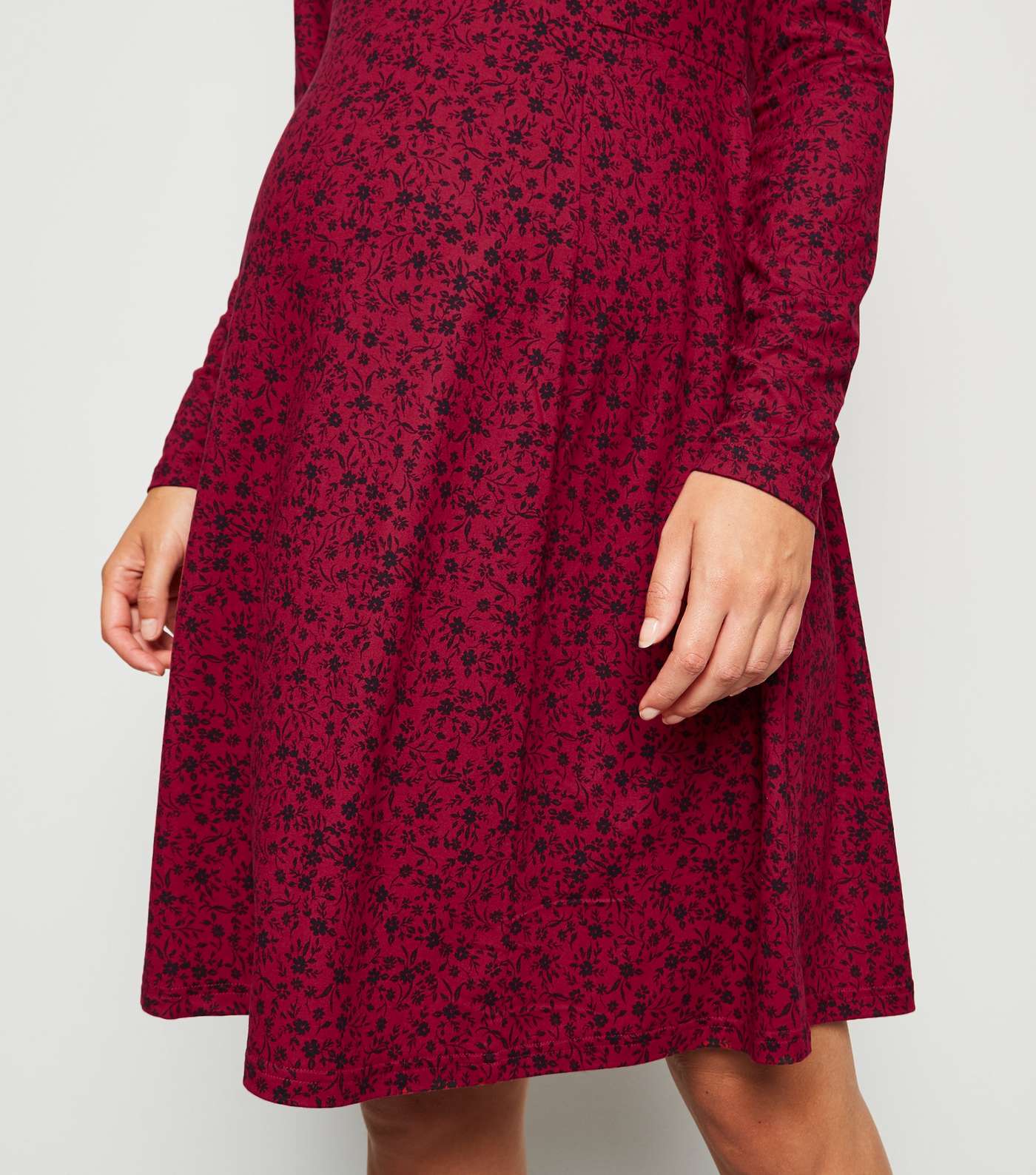 Maternity Red Floral Soft Touch Dress Image 3