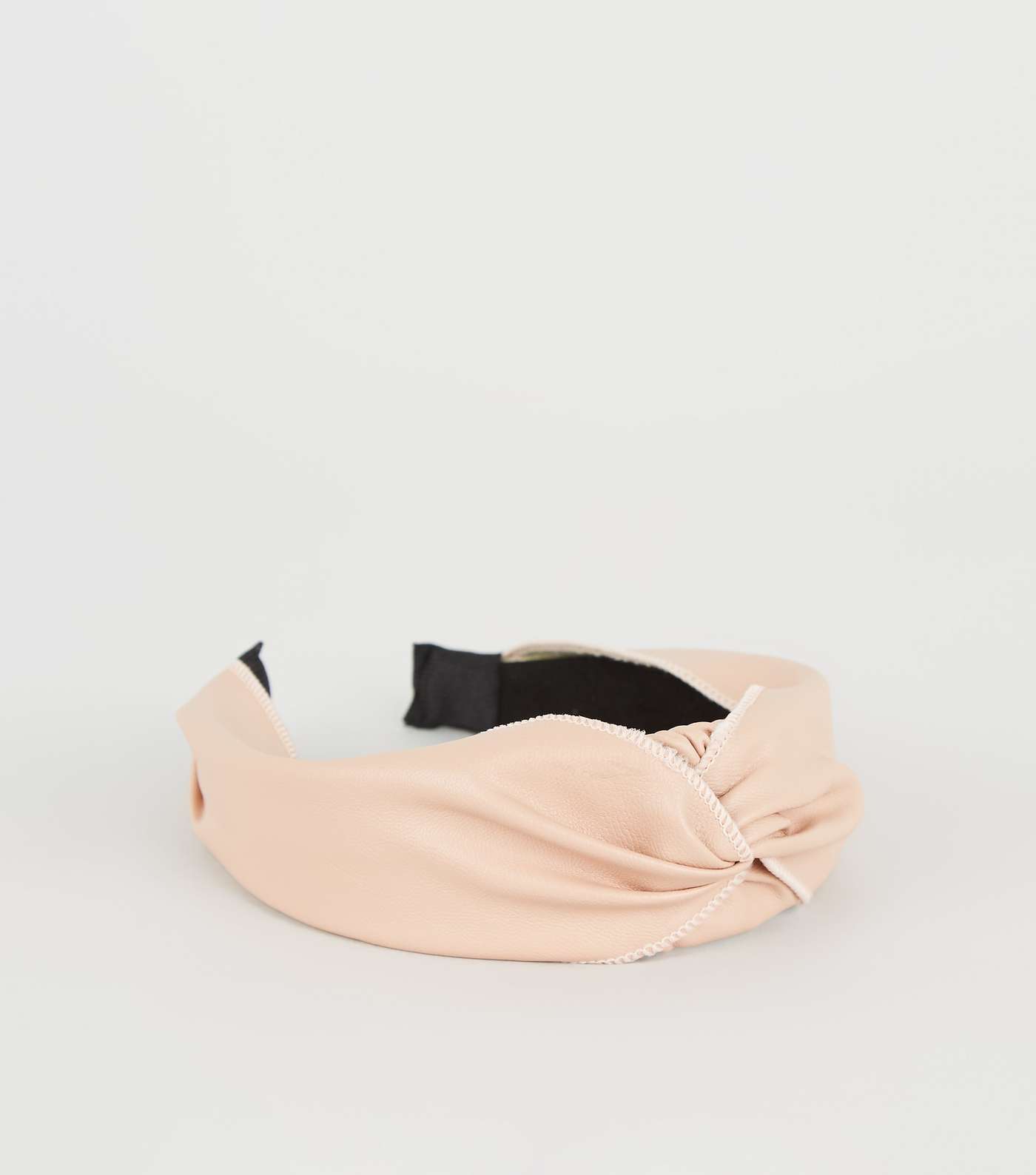 Pale Pink Leather-Look Knot Headband