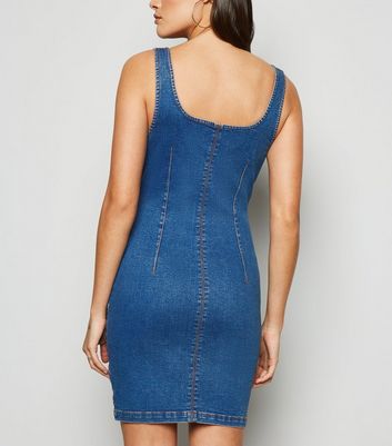 new look denim bodycon dress