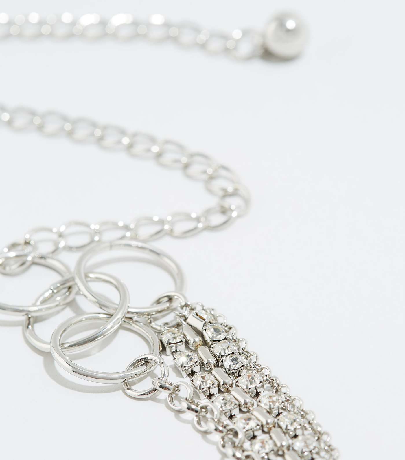 Silver Diamanté Layered Chain Belt Image 3