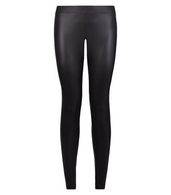 petite black leather pants