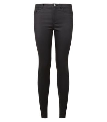 tall black leather jeans