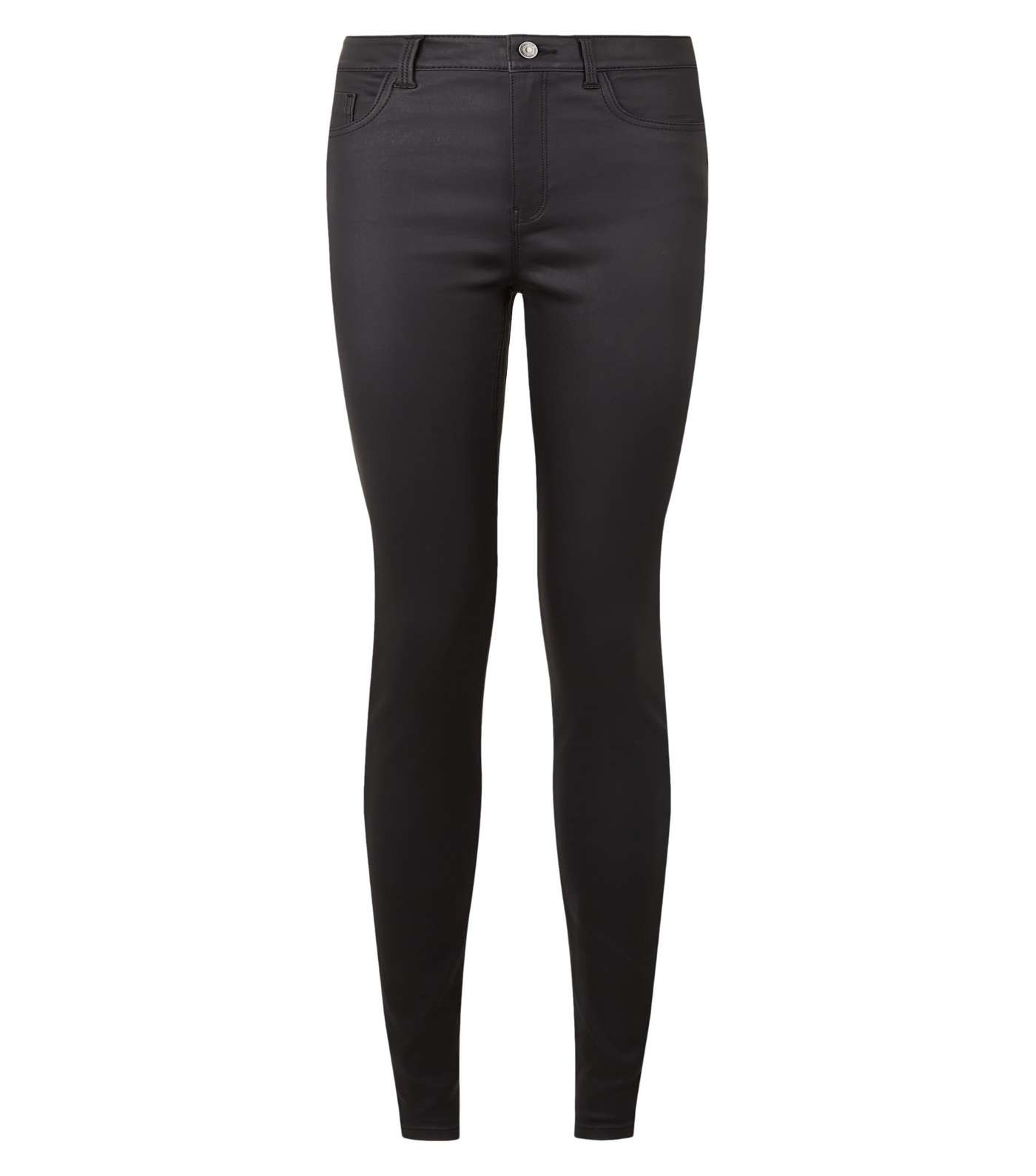 Tall Black Leather-Look 'Lift & Shape' Jenna Skinny Jeans Image 5