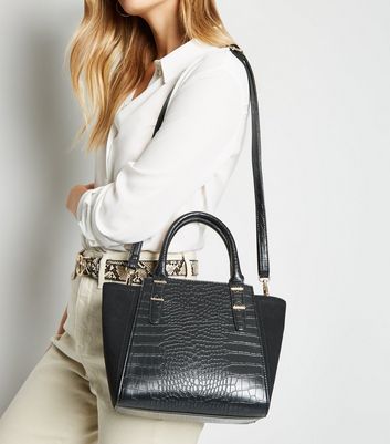 Faux croc tote bag hot sale