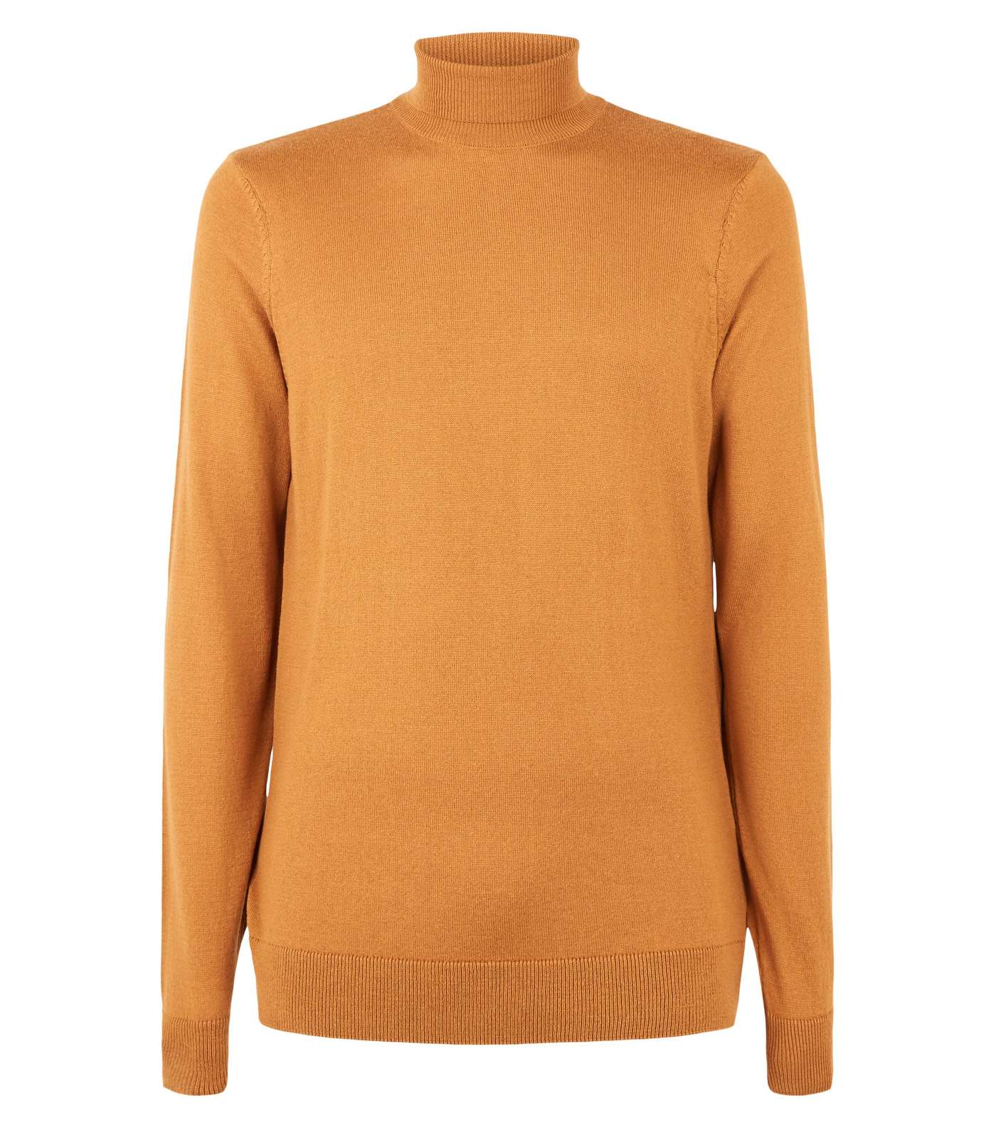 Tan Fine Knit Roll Neck Top  Image 4