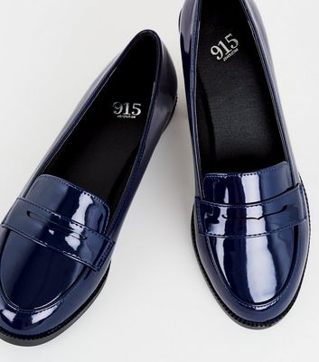 girls navy loafers