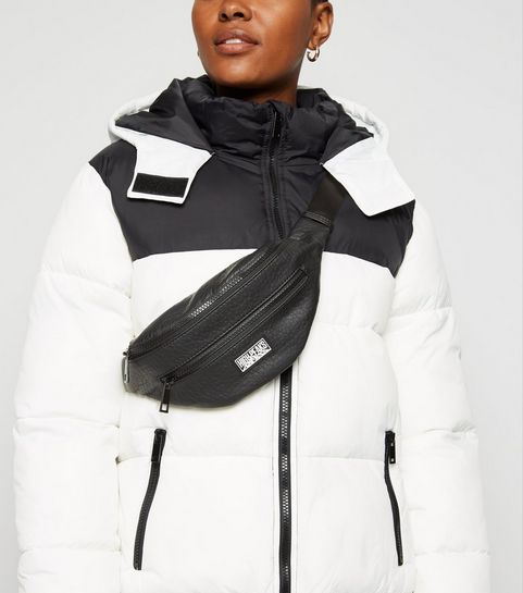 Sac banane noir texturé à badge « High Peaks »