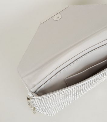 Silver Diamanté Clutch New Look shop for Silver Diamanté Clutch New Look at Shopo