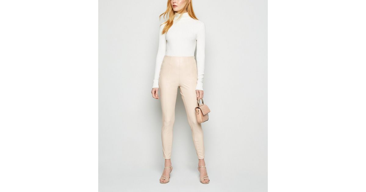 New Look Leather Leggings Creamy Chicken