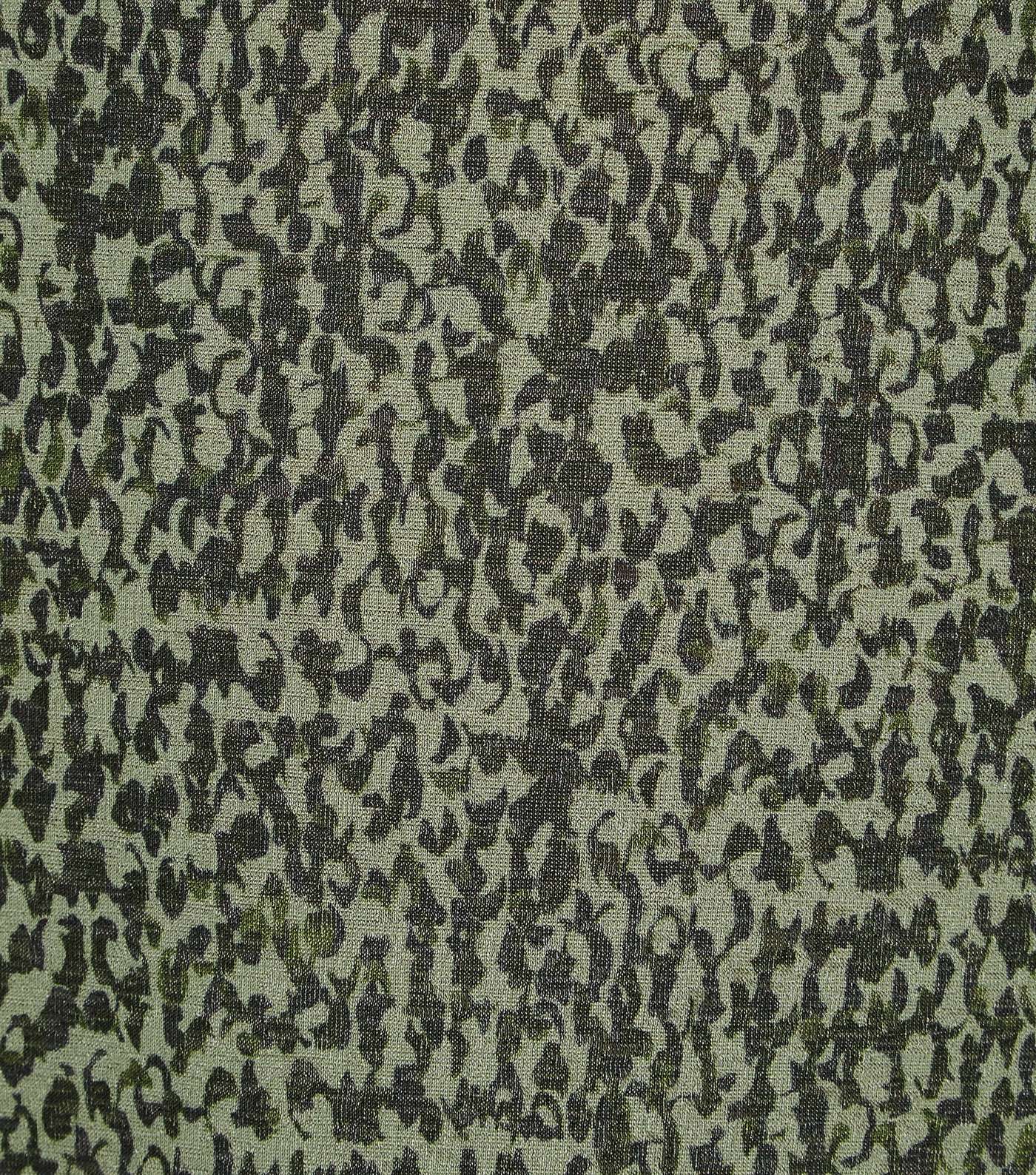Green Animal Print Jersey Swing Midi Dress Image 4