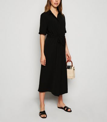 new look black shirt dress