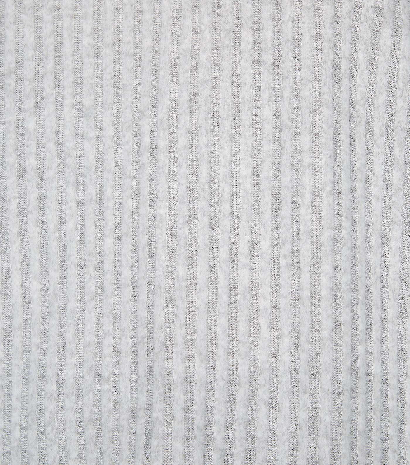 Pale Grey Brushed Rib Knit Batwing Jumper Image 5
