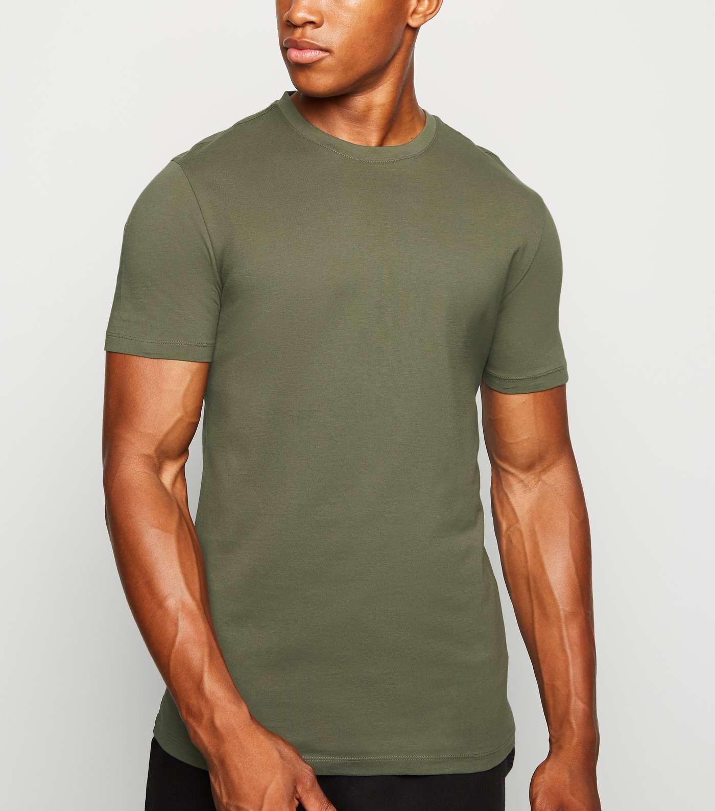 Khaki Short Sleeve Muscle Fit T-Shirt