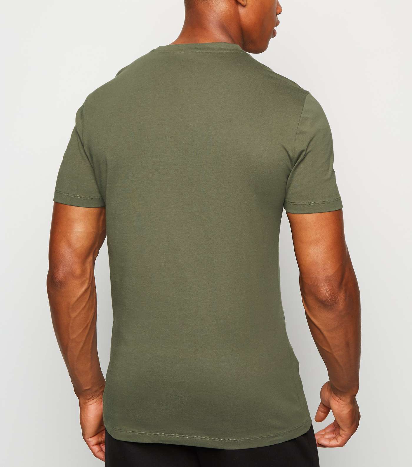 Khaki Short Sleeve Muscle Fit T-Shirt Image 3