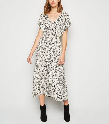 shirred waist midi dress