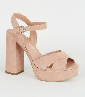 new look wide fit pink shoes