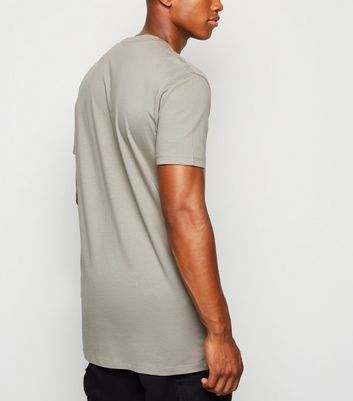 mens grey longline t shirt