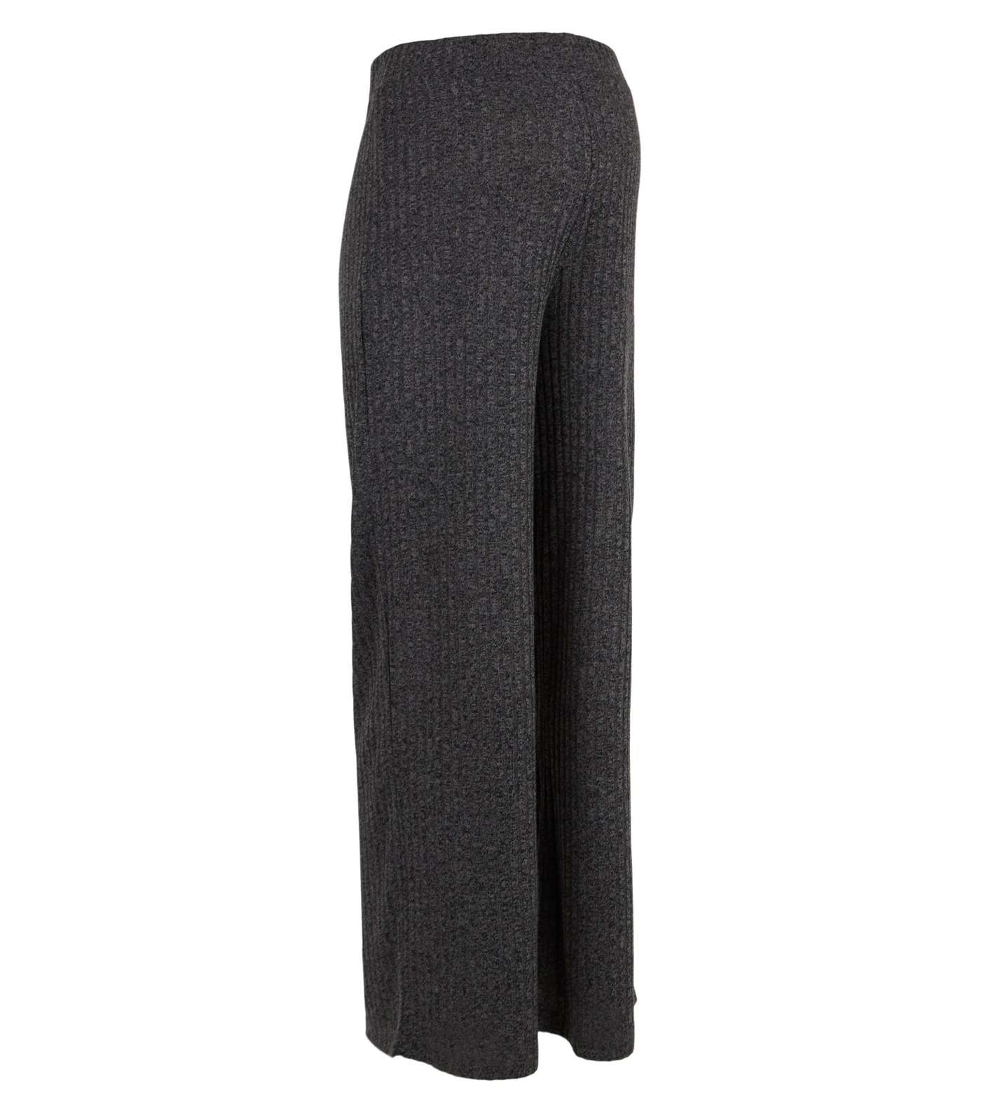 Maternity Grey Ribbed Knit Trousers Image 4