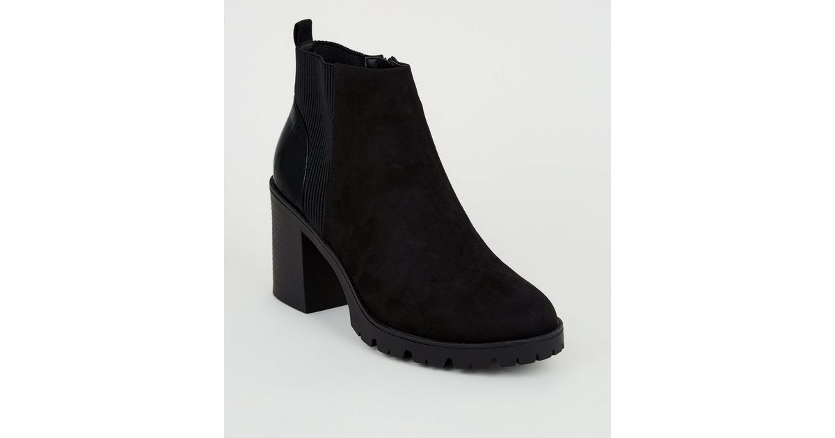 faux croc leather chelsea boots