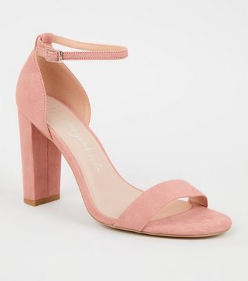 Pale Pink Block Heels