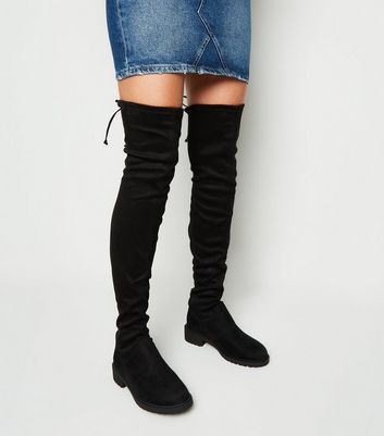 new look over the knee chunky heeled boot
